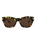 Bottega Veneta Unisex Square/Rectangle Havana Havana Brown Fashion Designer Eyewear
