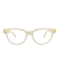 Bottega Veneta Womens Cat Eye Ivory Ivory Transparent Fashion Designer Eyewear