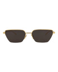 Bottega Veneta Unisex Square/Rectangle Gold Gold Grey Fashion Designer Eyewear
