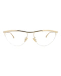 Bottega Veneta Womens Cat Eye Gold Gold Transparent Fashion Designer Eyewear