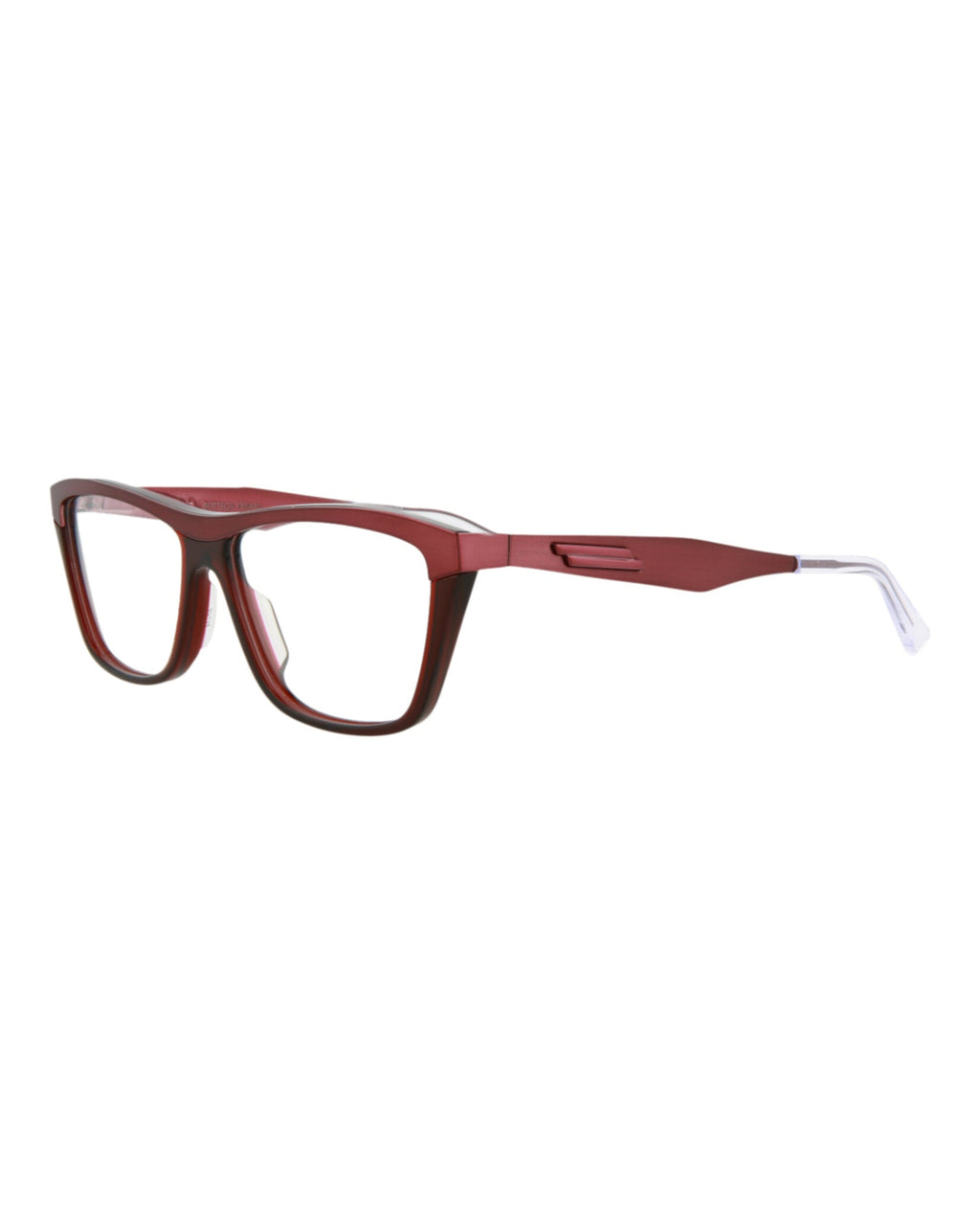 Bottega Veneta Unisex Cat Eye Burgundy Burgundy Transparent Fashion Designer Eyewear