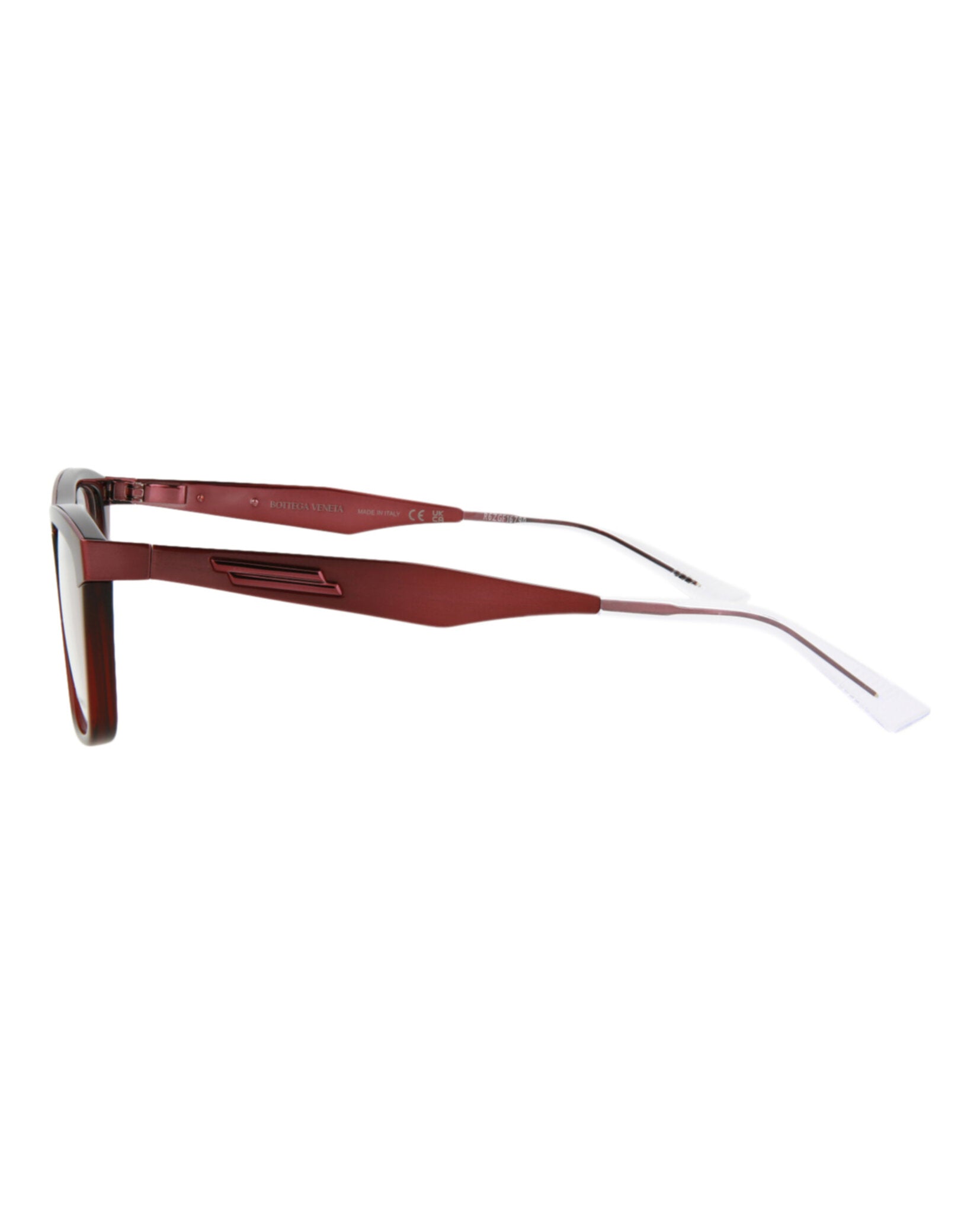 Bottega Veneta Unisex Cat Eye Burgundy Burgundy Transparent Fashion Designer Eyewear
