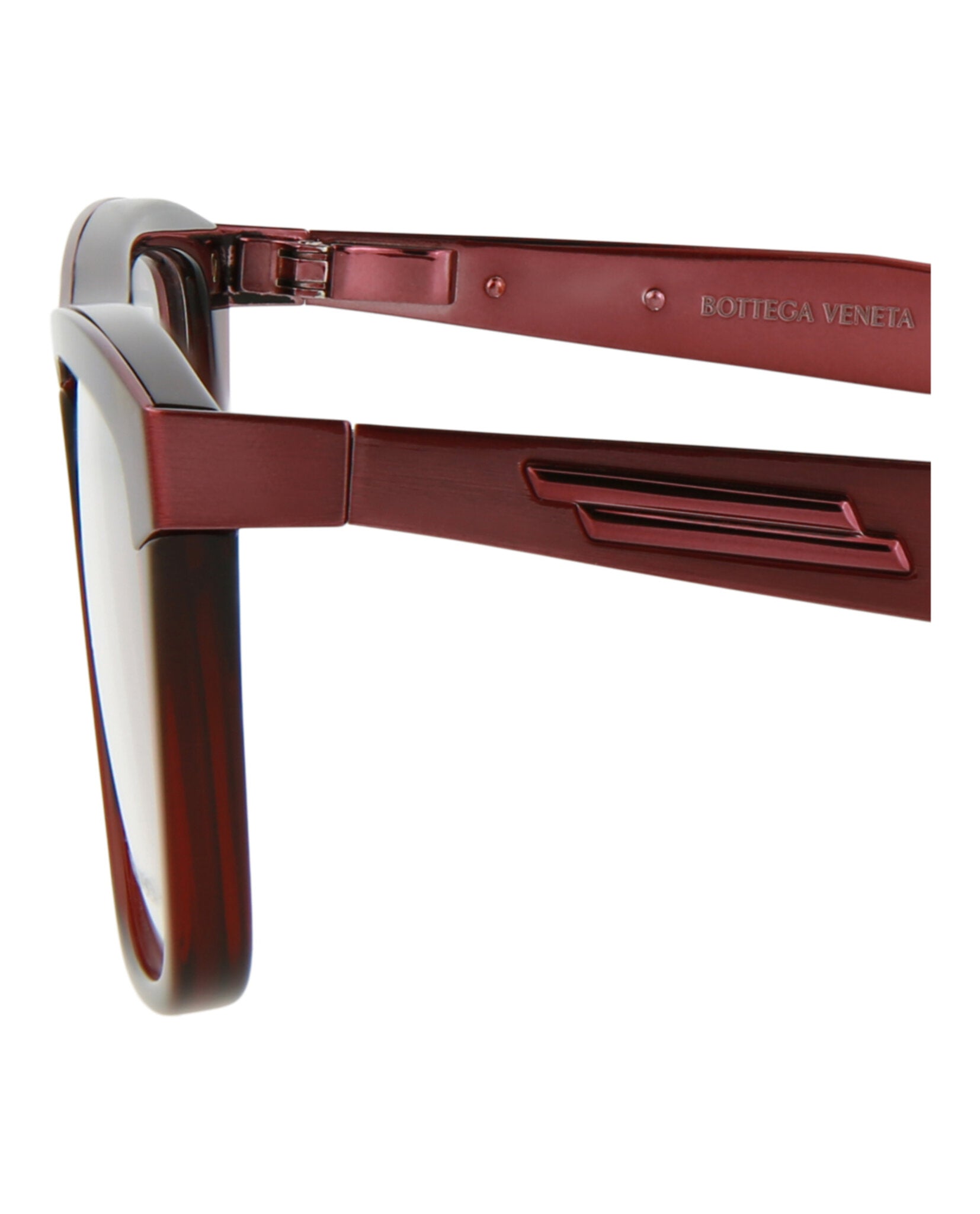 Bottega Veneta Unisex Cat Eye Burgundy Burgundy Transparent Fashion Designer Eyewear
