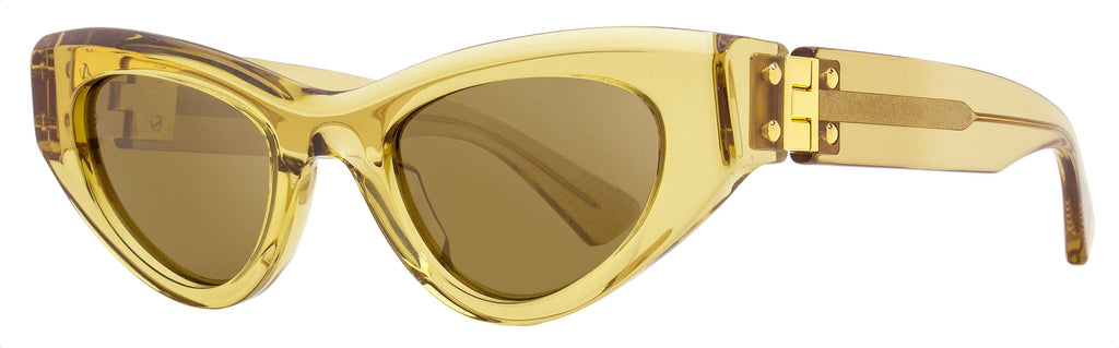 Bottega Veneta BV1142S Cat Eye Sunglasses 003 Transparent Brown 49mm Transparent Brown