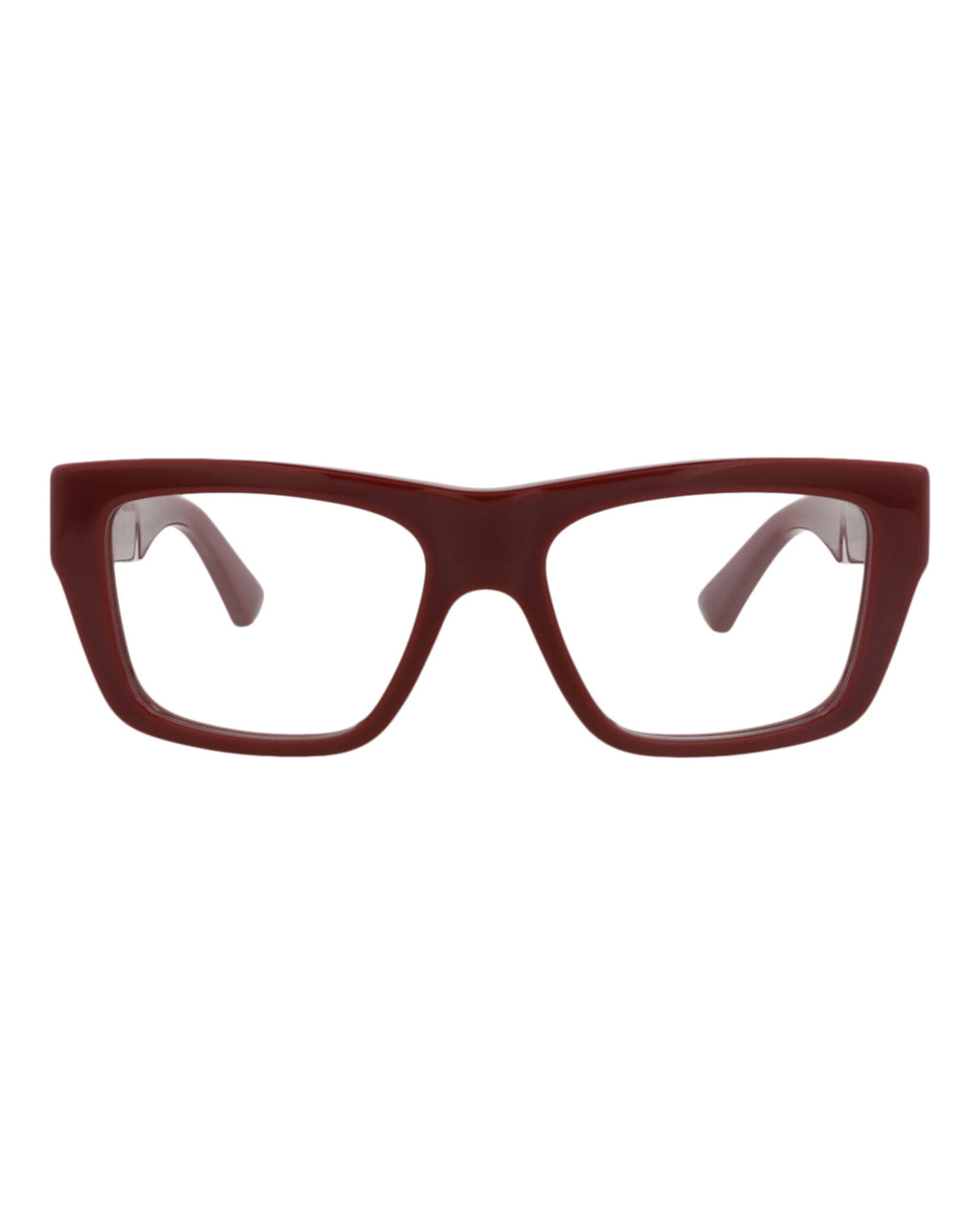 Bottega Veneta Womens Square/Rectangle Burgundy Burgundy Transparent Fashion Designer Eyewear