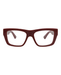 Bottega Veneta Womens Square/Rectangle Burgundy Burgundy Transparent Fashion Designer Eyewear