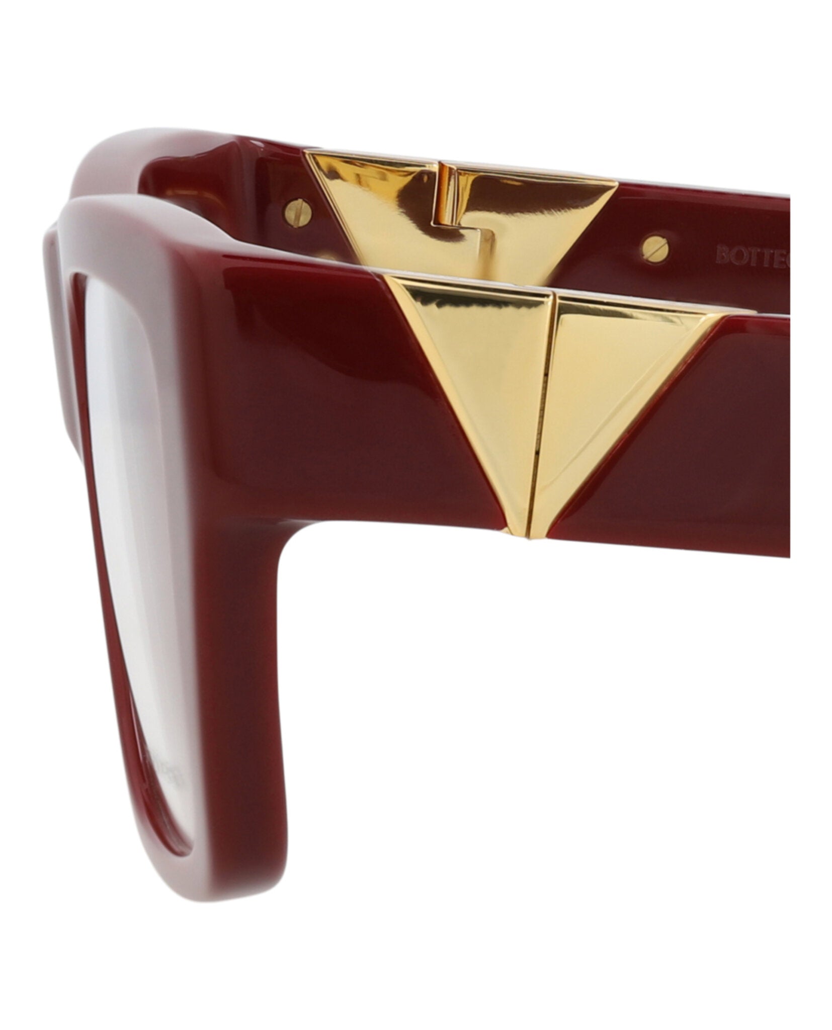 Bottega Veneta Womens Square/Rectangle Burgundy Burgundy Transparent Fashion Designer Eyewear