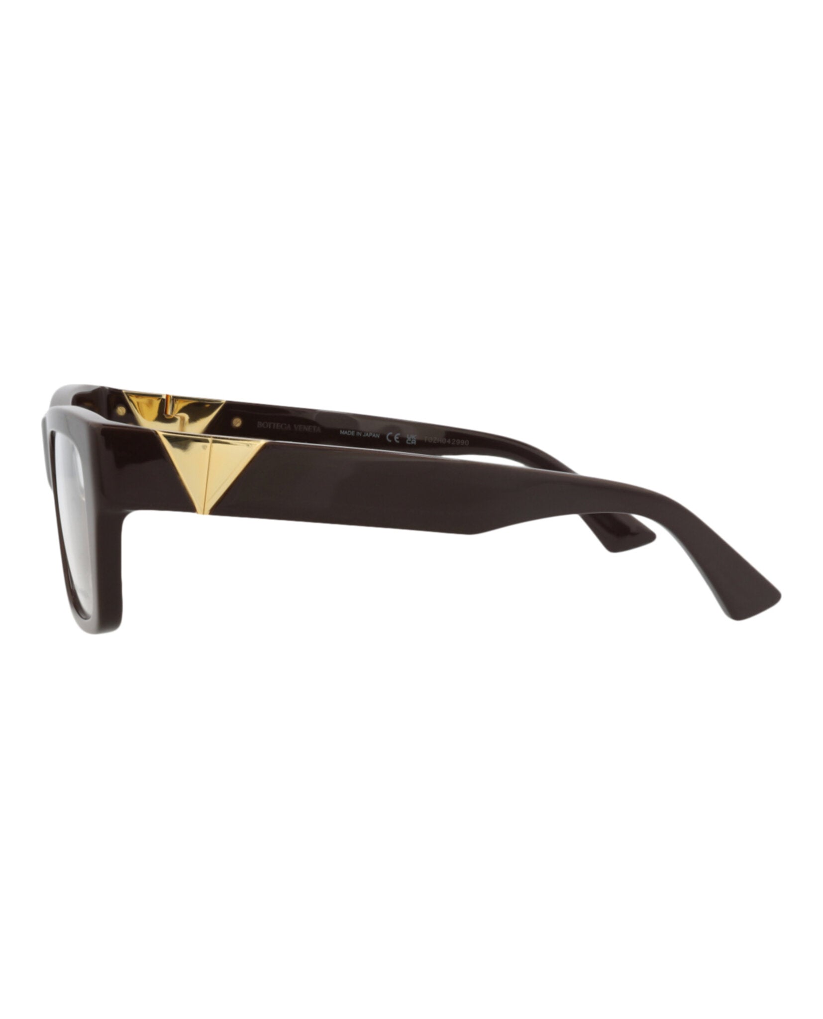 Bottega Veneta Womens Square/Rectangle Brown Brown Transparent Fashion Designer Eyewear