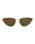 Bottega Veneta Womens Cat Eye Gold Gold Brown Fashion Designer Eyewear