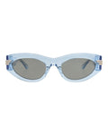 Bottega Veneta Womens Cat Eye Light Blue Light Blue Grey Fashion Designer Eyewear