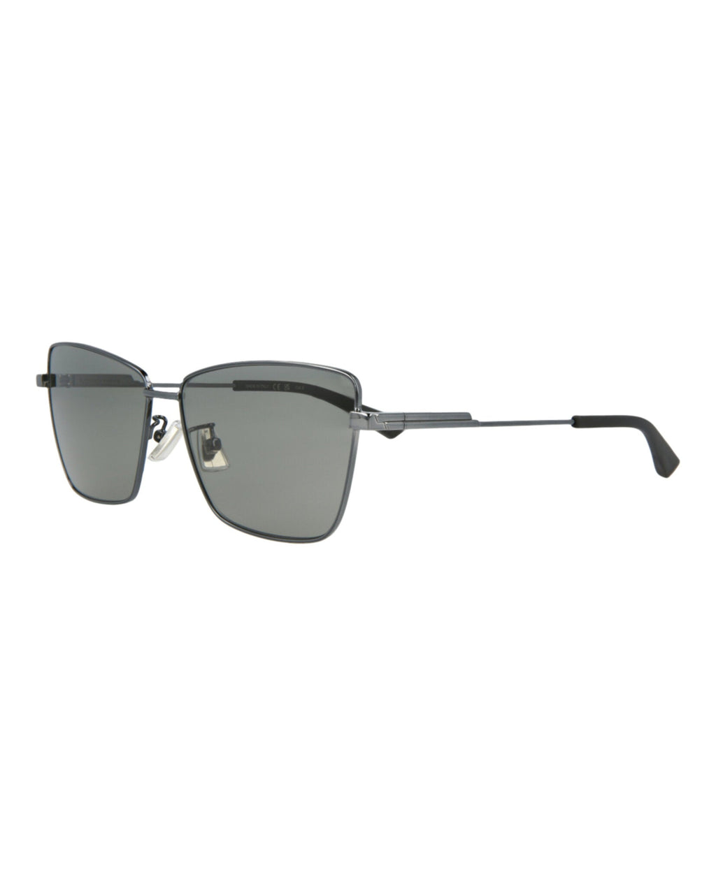 Bottega Veneta Womens Square/Rectangle Ruthenium Ruthenium Grey Fashion Designer Eyewear