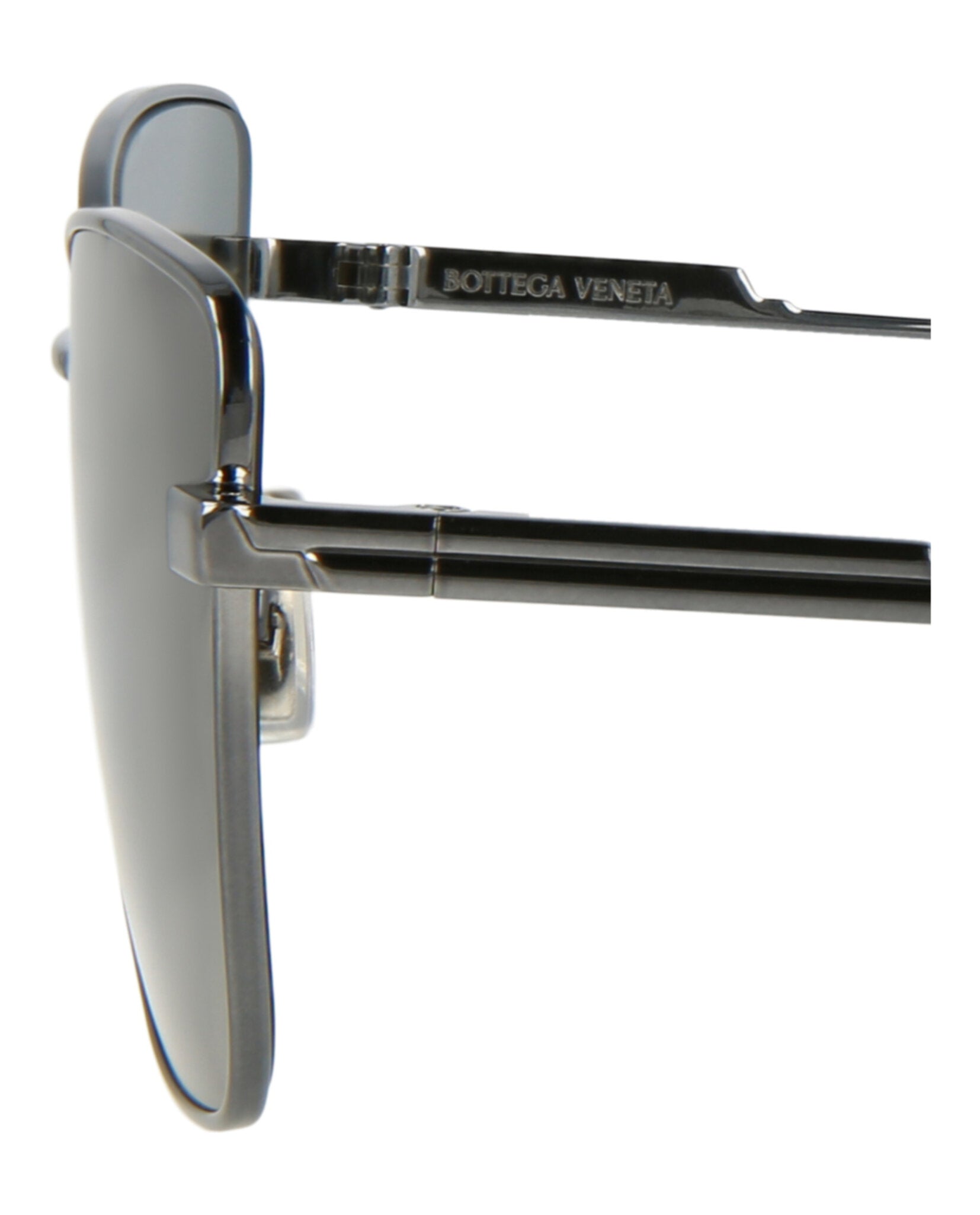 Bottega Veneta Womens Square/Rectangle Ruthenium Ruthenium Grey Fashion Designer Eyewear