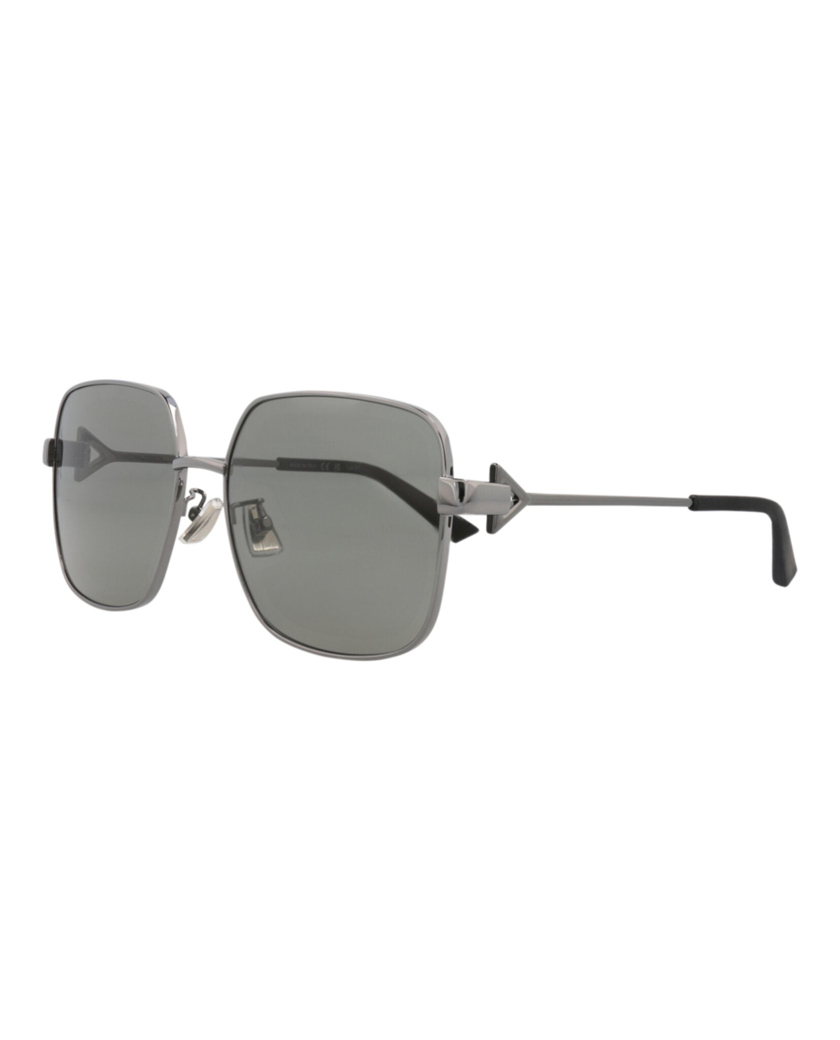 Bottega Veneta Womens Square/Rectangle Ruthenium Ruthenium Grey Fashion Designer Eyewear