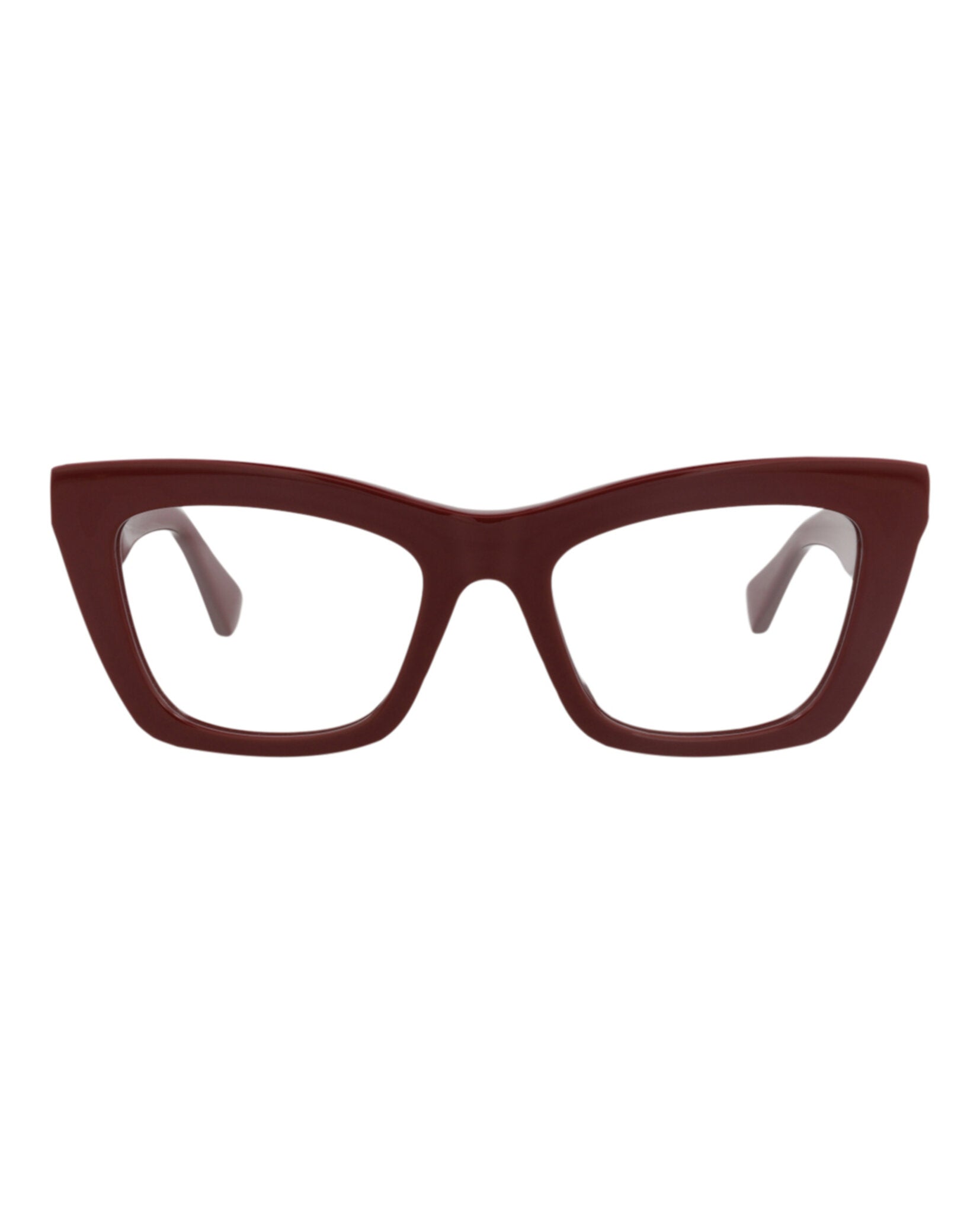 Bottega Veneta Womens Cat Eye Burgundy Burgundy Transparent Fashion Designer Eyewear
