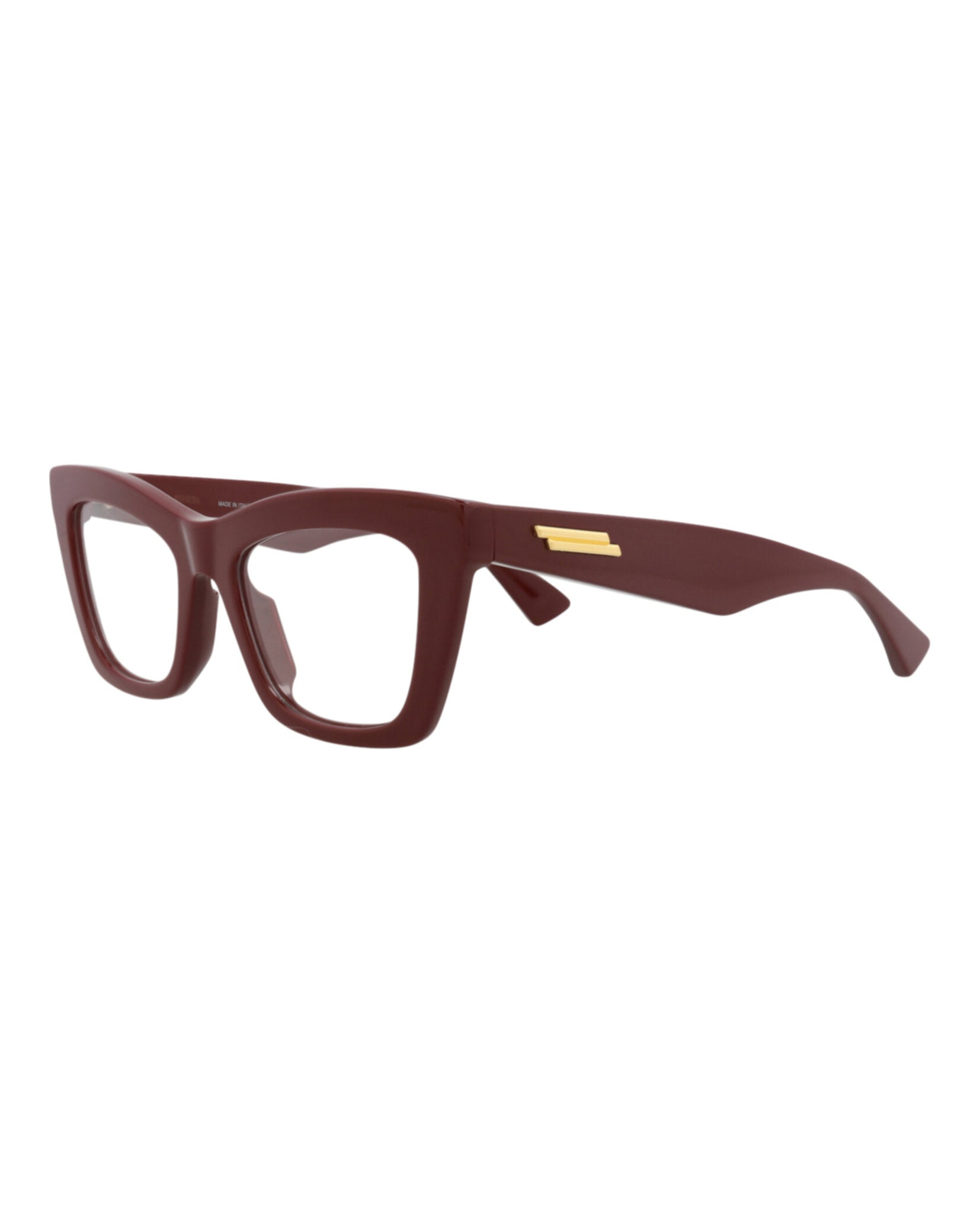 Bottega Veneta Womens Cat Eye Burgundy Burgundy Transparent Fashion Designer Eyewear
