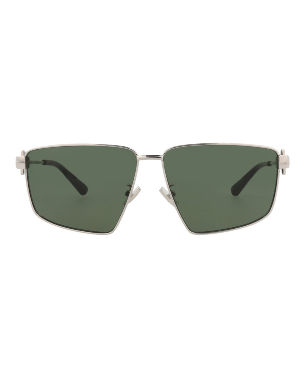 Bottega Veneta Womens Square/Rectangle Silver Silver Green Fashion Designer Eyewear