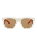 Bottega Veneta Mens Square/Rectangle Ivory Ivory Brown Fashion Designer Eyewear
