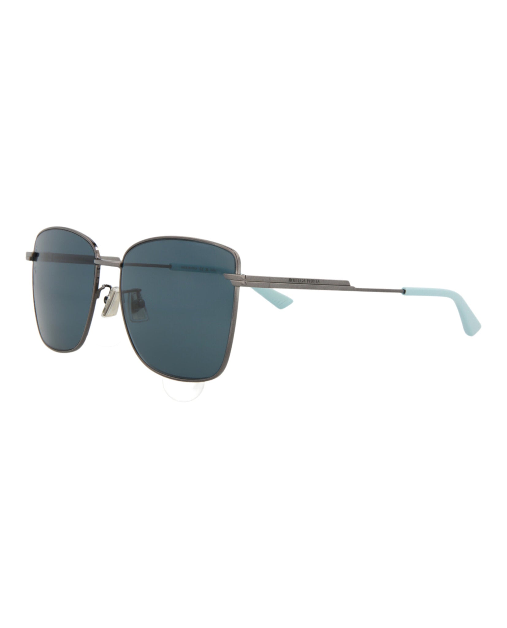 Bottega Veneta Womens Square/Rectangle Ruthenium Ruthenium Blue Fashion Designer Eyewear