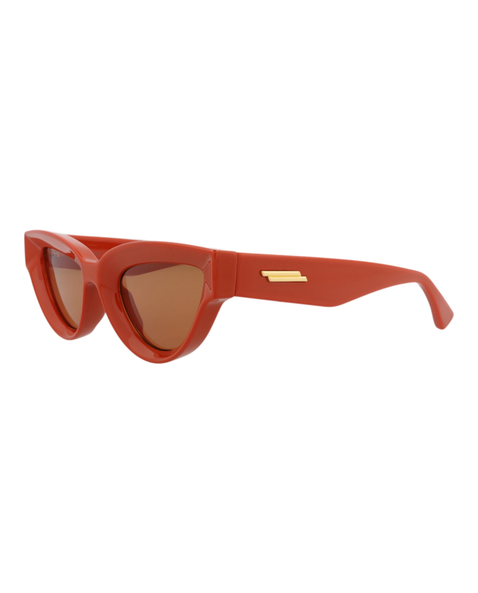 Bottega Veneta Womens Cat Eye Orange Orange Brown Fashion Designer Eyewear