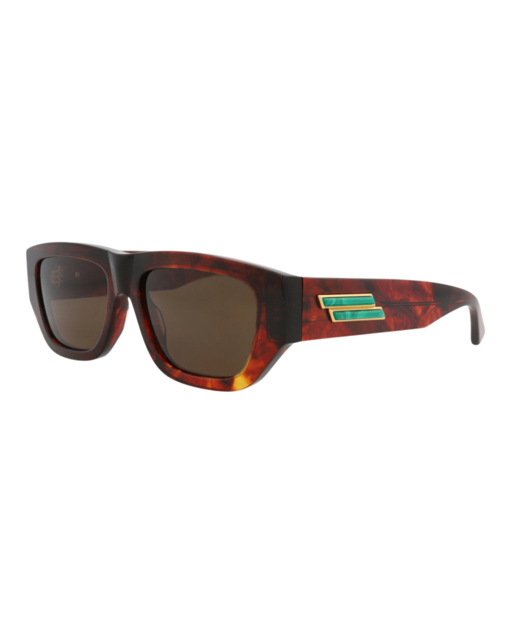 Bottega Veneta Unisex Square/Rectangle Havana Havana Brown Fashion Designer Eyewear