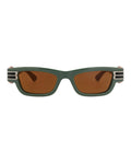 Bottega Veneta Unisex Square/Rectangle Green Black Copper Fashion Designer Eyewear