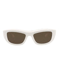 Bottega Veneta Unisex Square/Rectangle Ivory Ivory Brown Fashion Designer Eyewear
