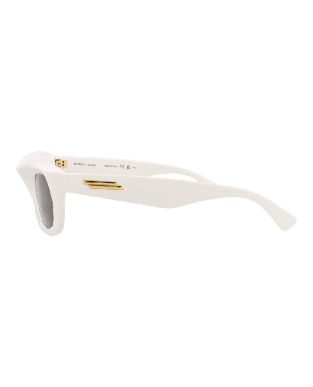 Bottega Veneta Unisex Square/Rectangle Ivory Ivory Brown Fashion Designer Eyewear