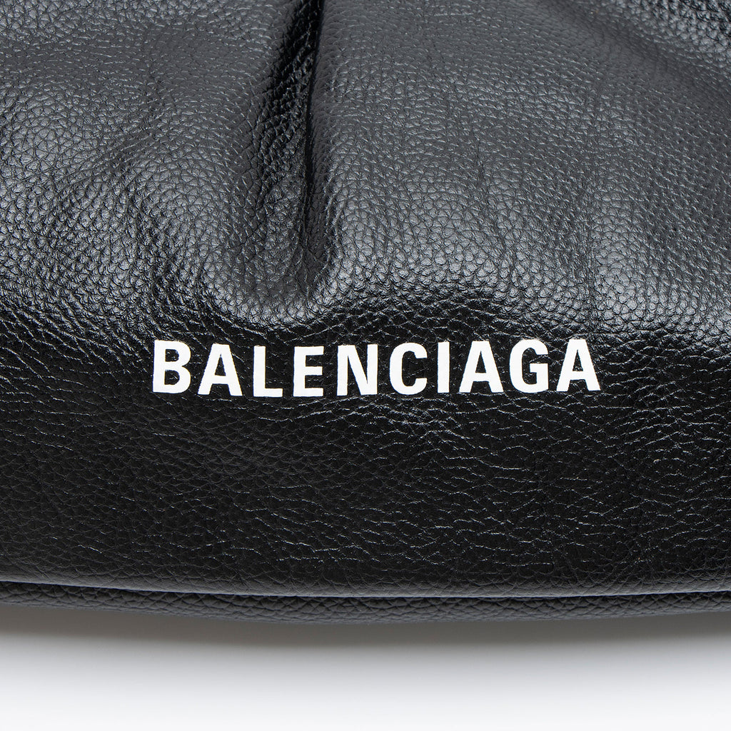 Balenciaga Calfskin Logo Cloud XL Framed Clutch (SHF-DUmqD8)