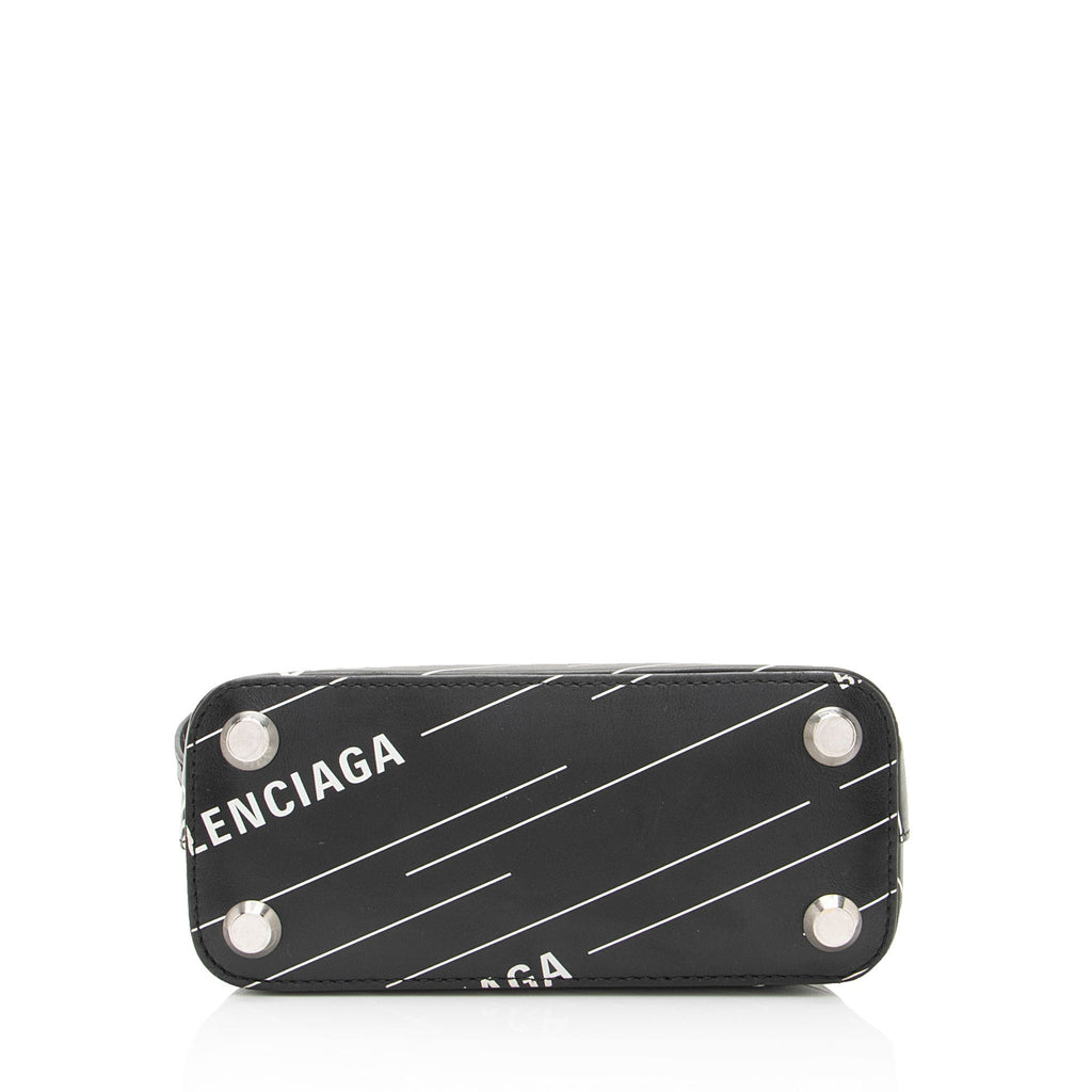 Balenciaga Calfskin Logo XXS Ville Top Handle (SHF-SiN99o)