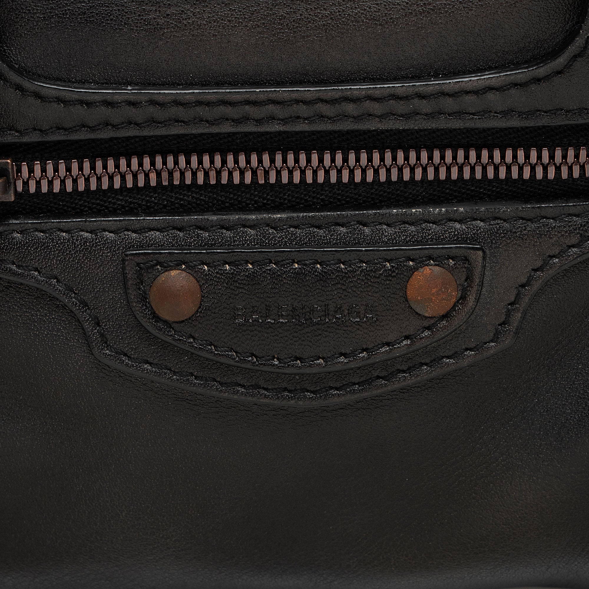Balenciaga Calfskin Neo Classic Rust Hardware City Mini Satchel (SHF-A4mdtV)