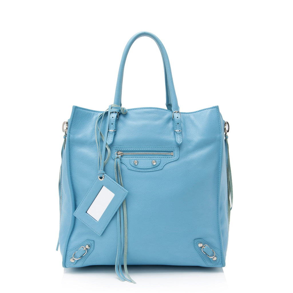 Balenciaga Calfskin Papier A5 Zip Around Tote