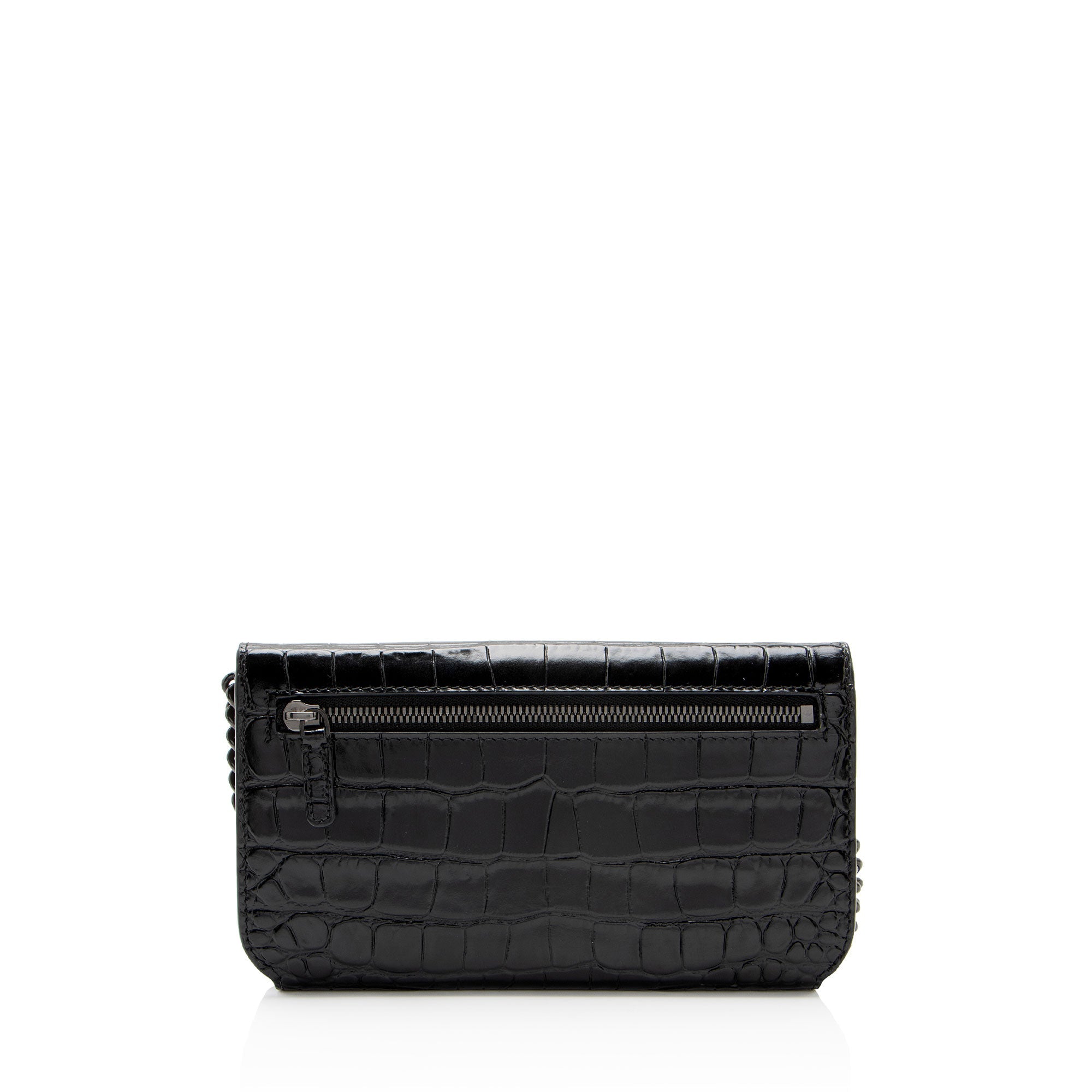 Balenciaga Croc Embossed BB Phone Holder on Chain