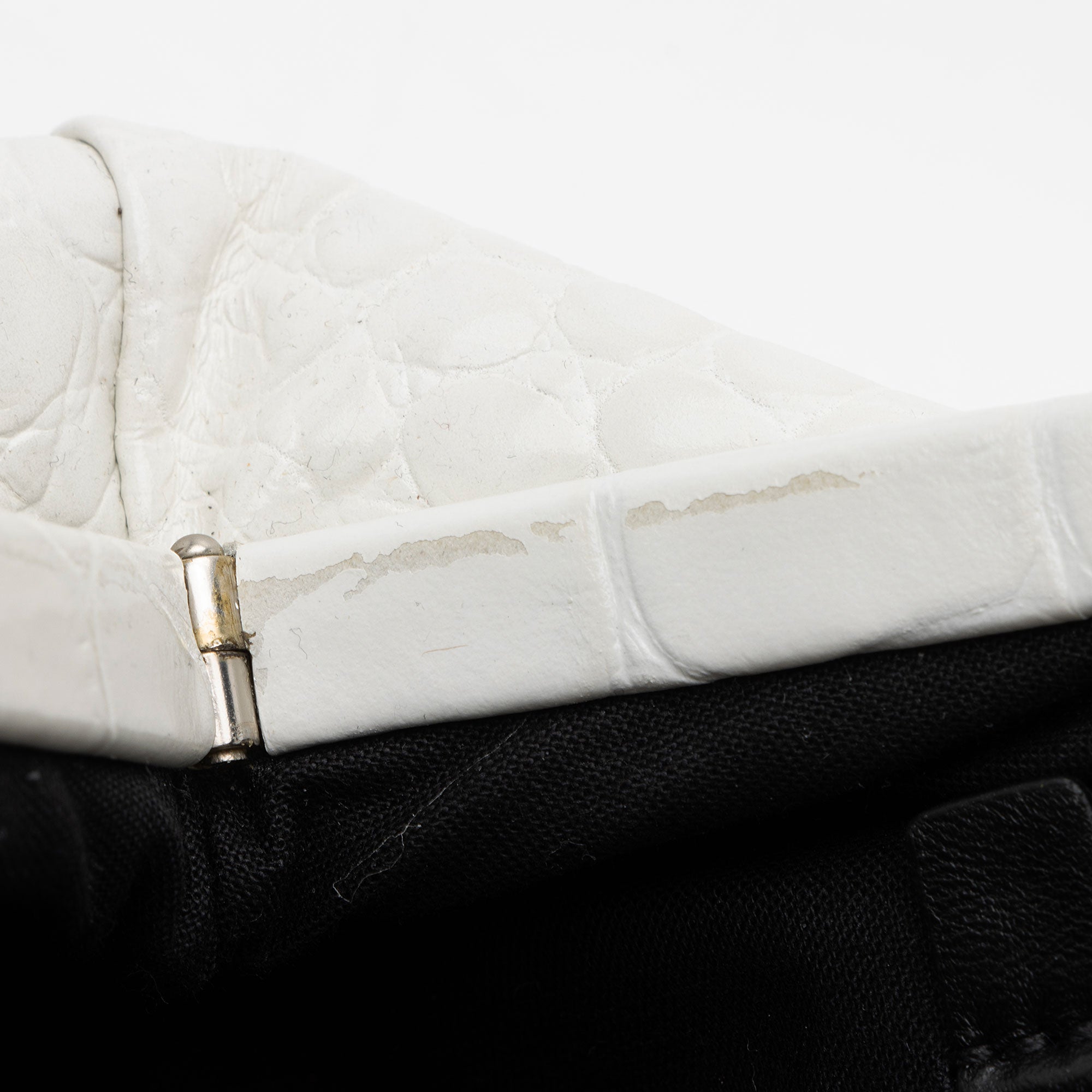 Balenciaga Croc Embossed Calfskin Logo Cloud XS Framed Clutch