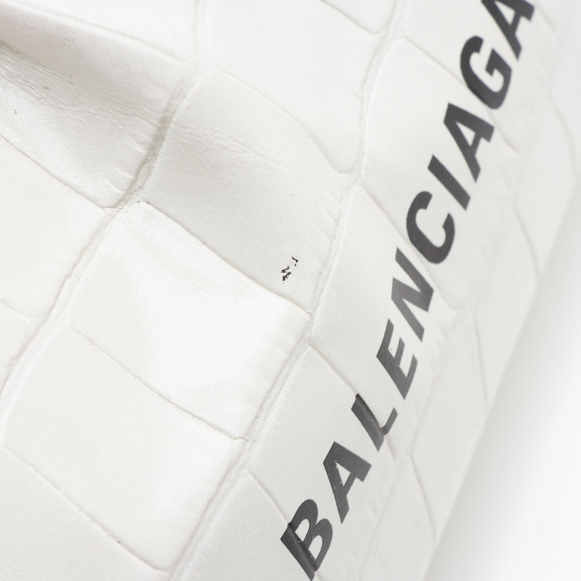 Balenciaga Croc Embossed Calfskin Logo Cloud XS Framed Clutch