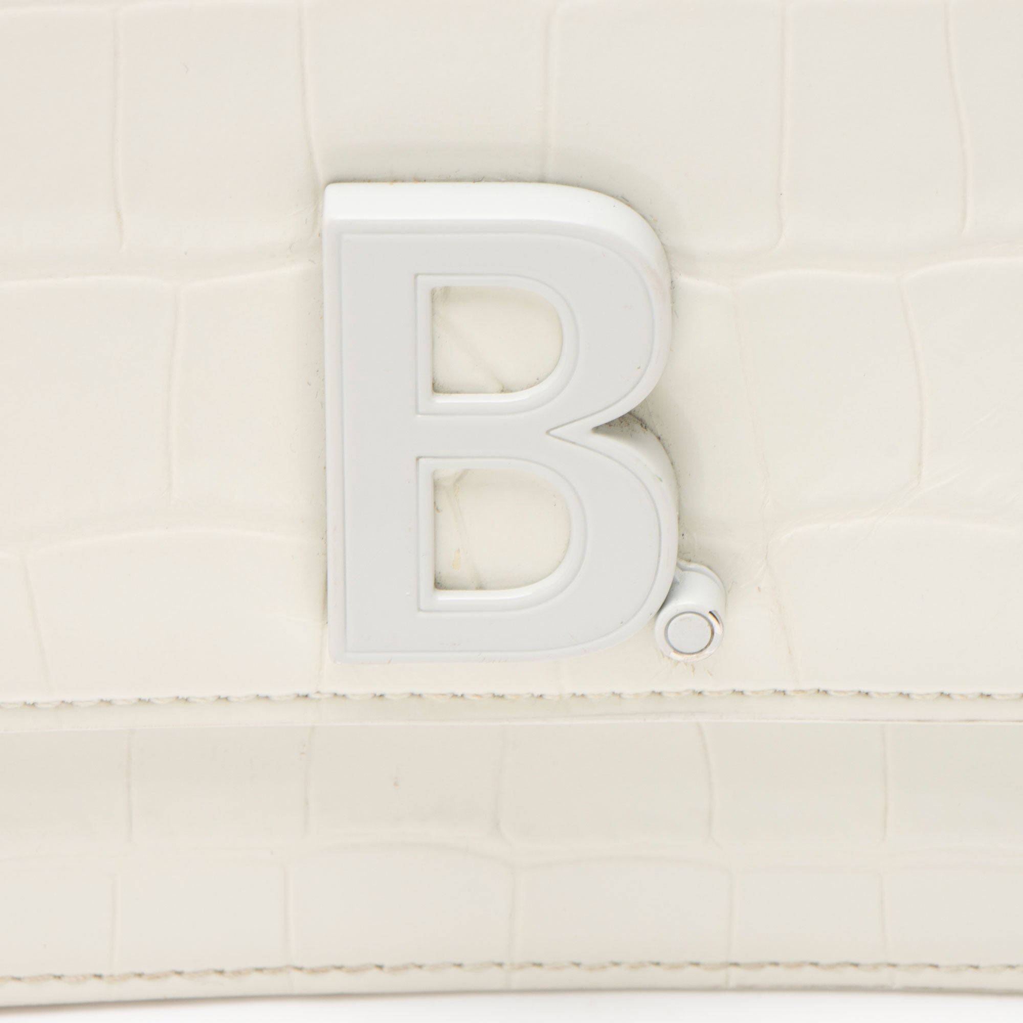 Balenciaga Croc Embossed Leather Small B Bag