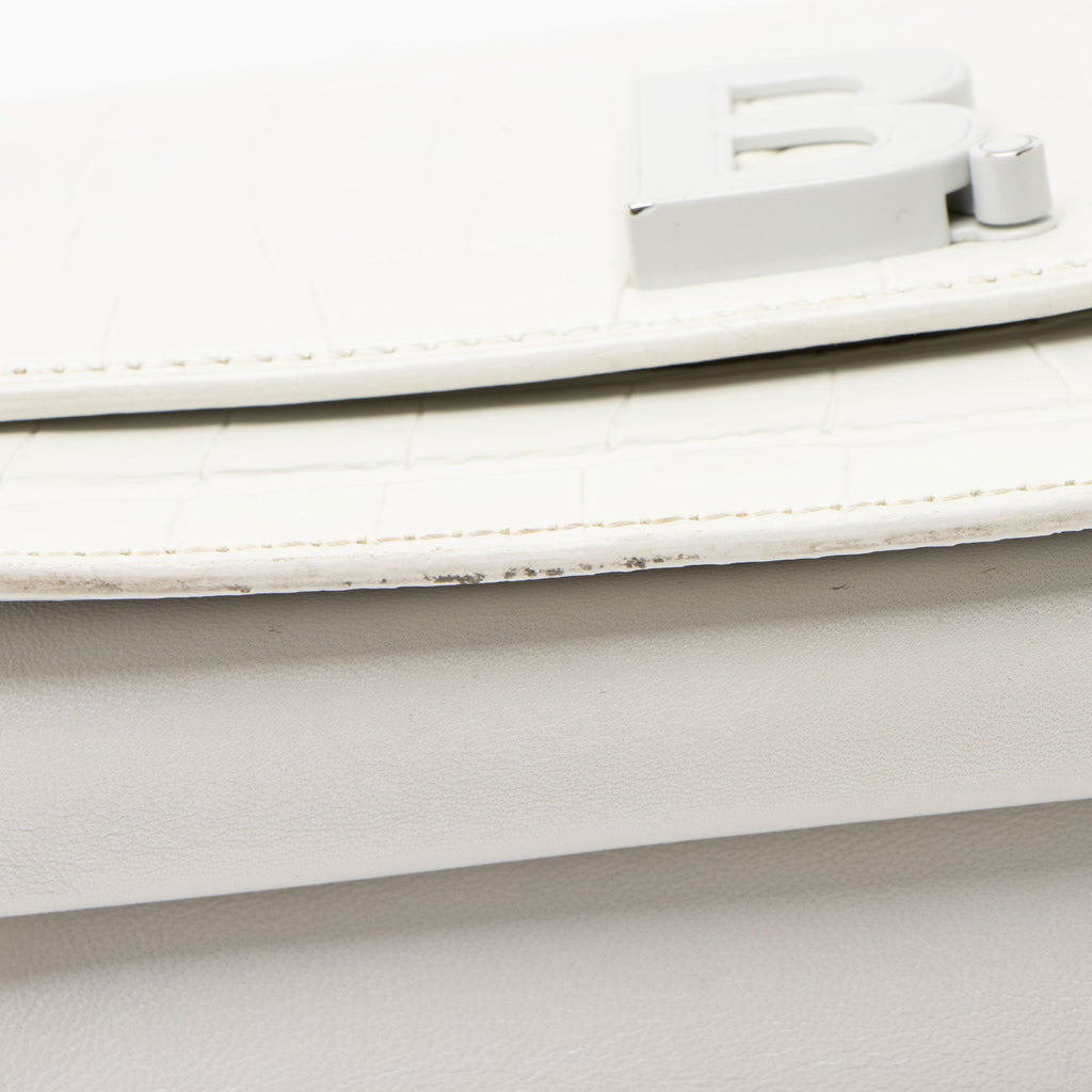 Balenciaga Croc Embossed Leather Small B Bag