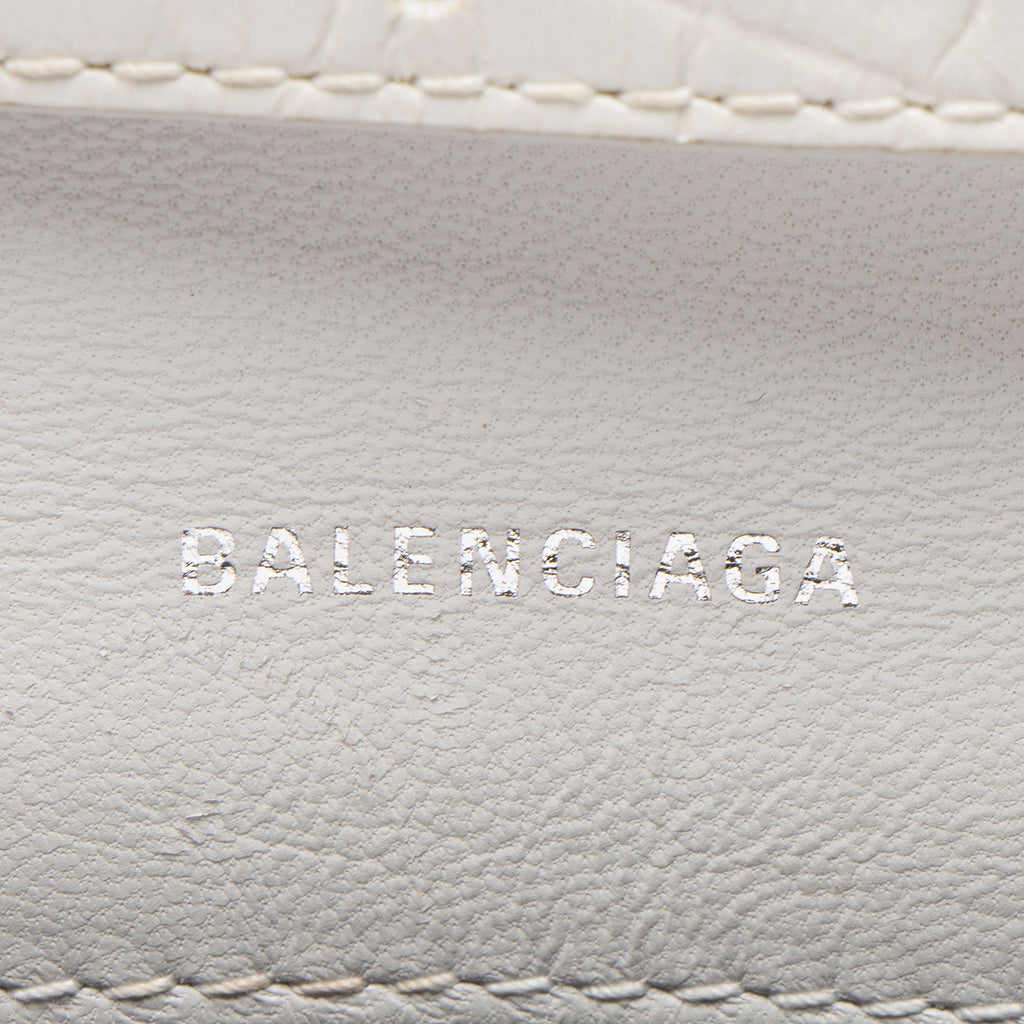 Balenciaga Croc Embossed Leather Small B Bag