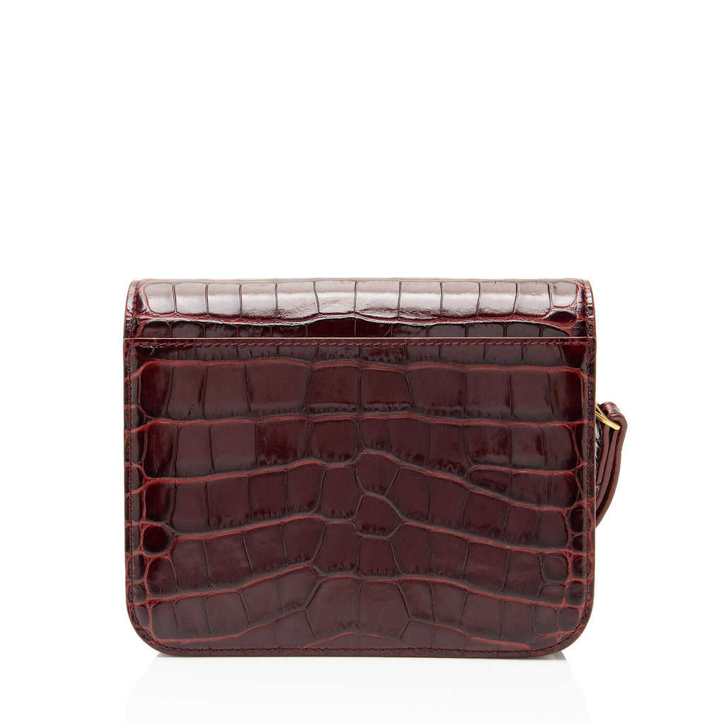 Balenciaga Croc Embossed Leather Small B Bag