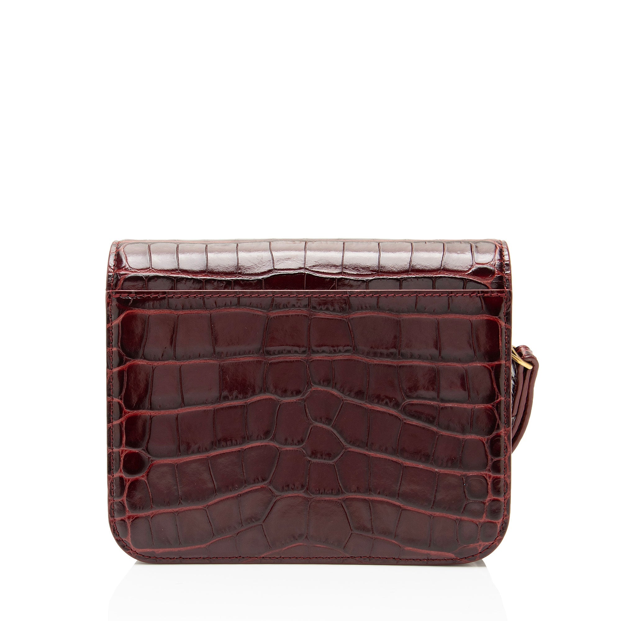 Balenciaga Croc Embossed Leather Small B Bag