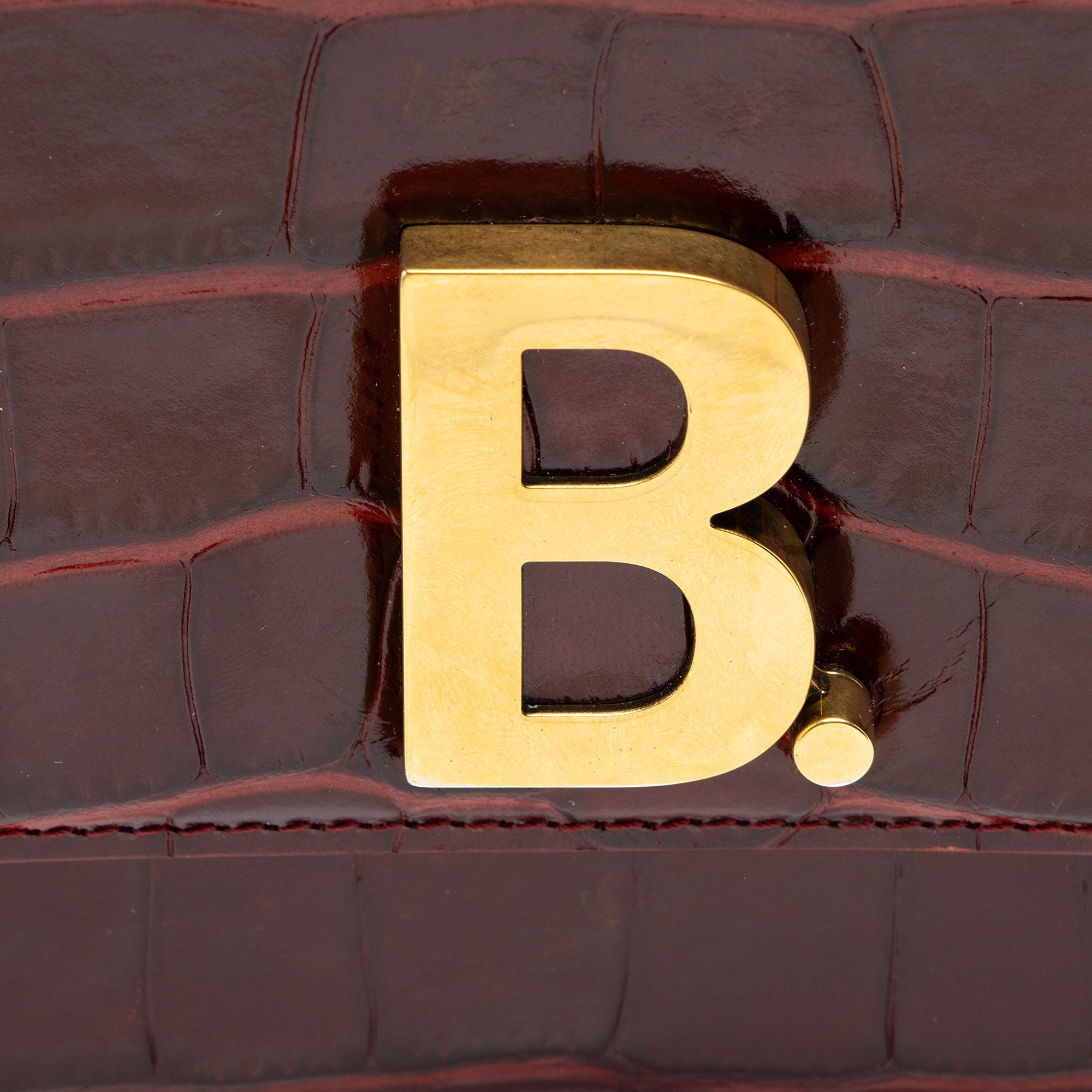 Balenciaga Croc Embossed Leather Small B Bag