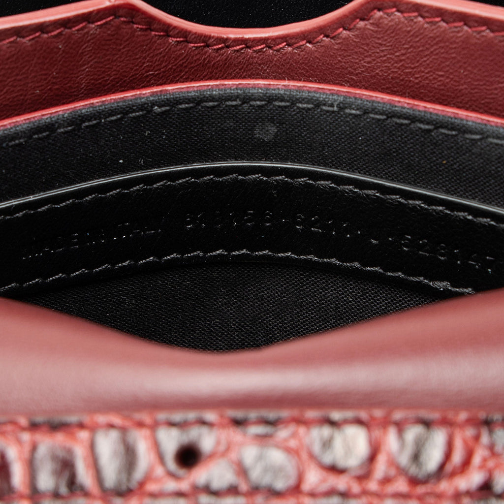 Balenciaga Croc Embossed Leather Small B Bag