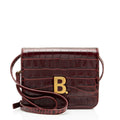 Balenciaga Croc Embossed Leather Small B Bag
