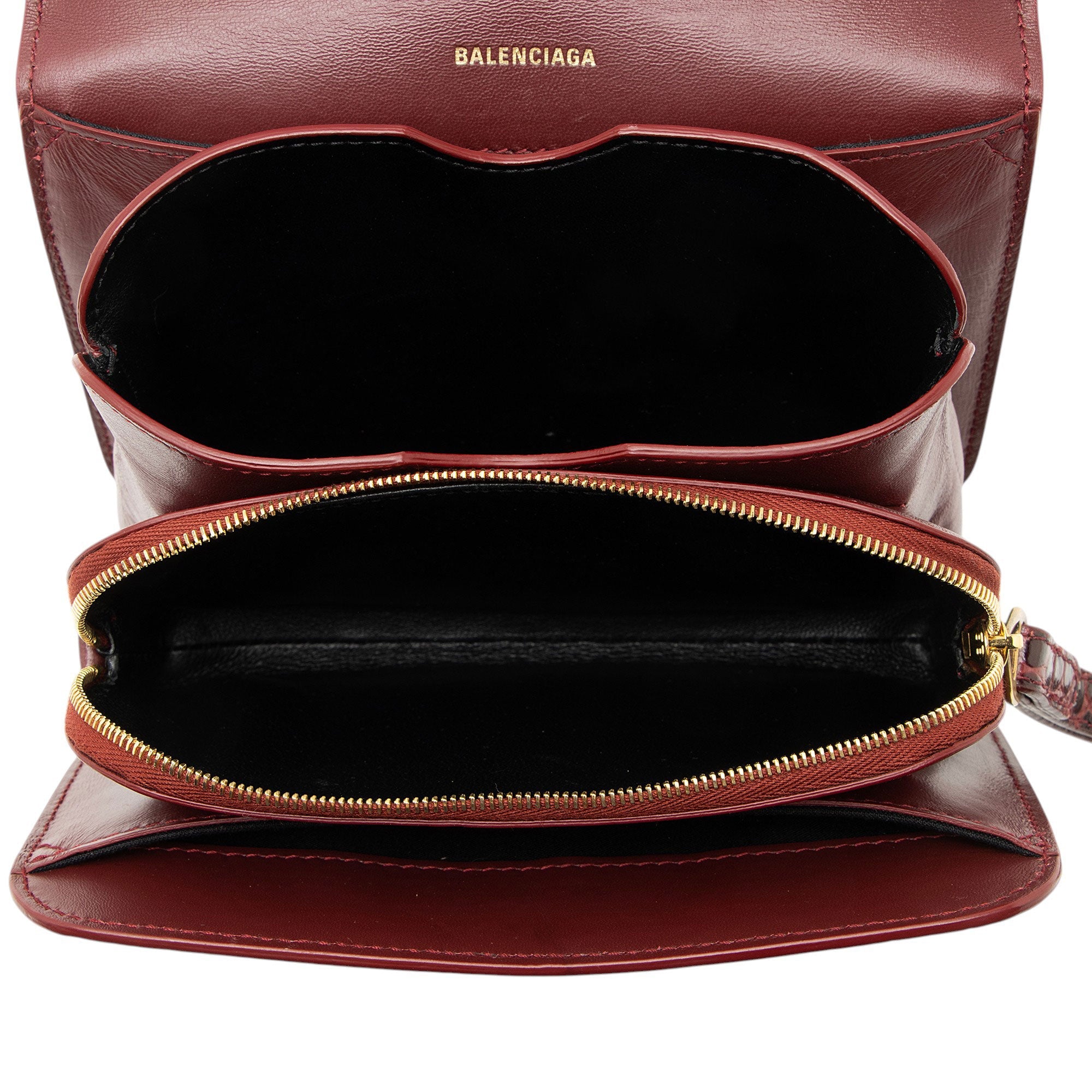 Balenciaga Croc Embossed Leather Small B Bag