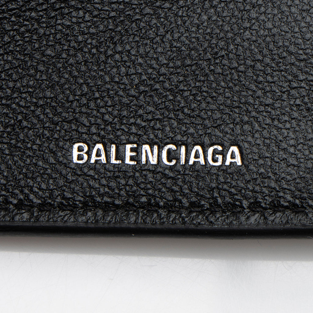 Balenciaga Grained Calfskin Logo Cash Mini Wallet on Chain (SHF-uR1F9W)