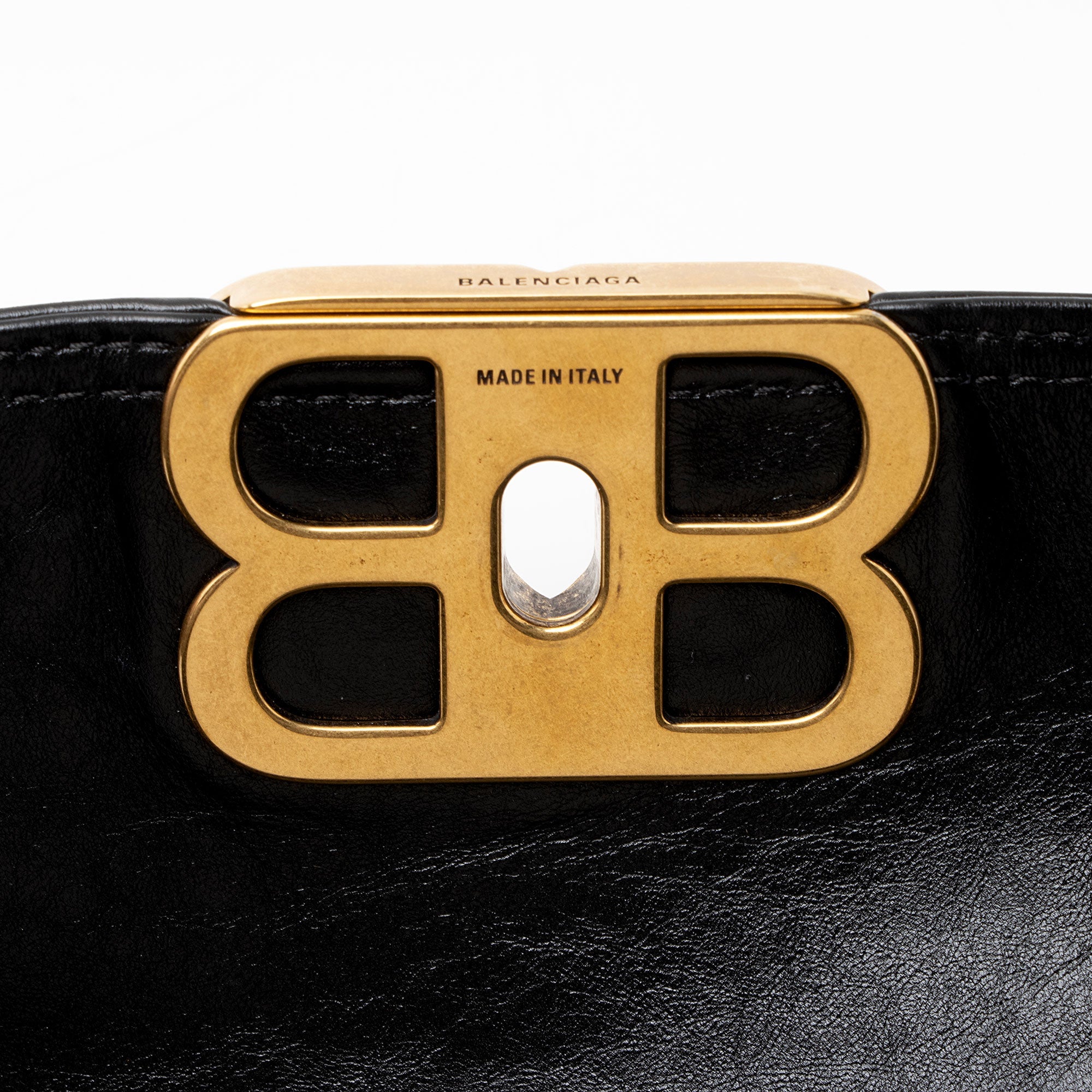 Balenciaga Leather BB Soft Medium Shoulder Bag