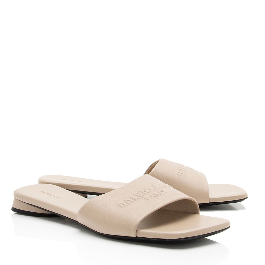 Balenciaga Leather Duty Free Slides - Size 7 / 37