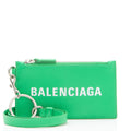 Balenciaga Leather Logo Card Holder On Strap