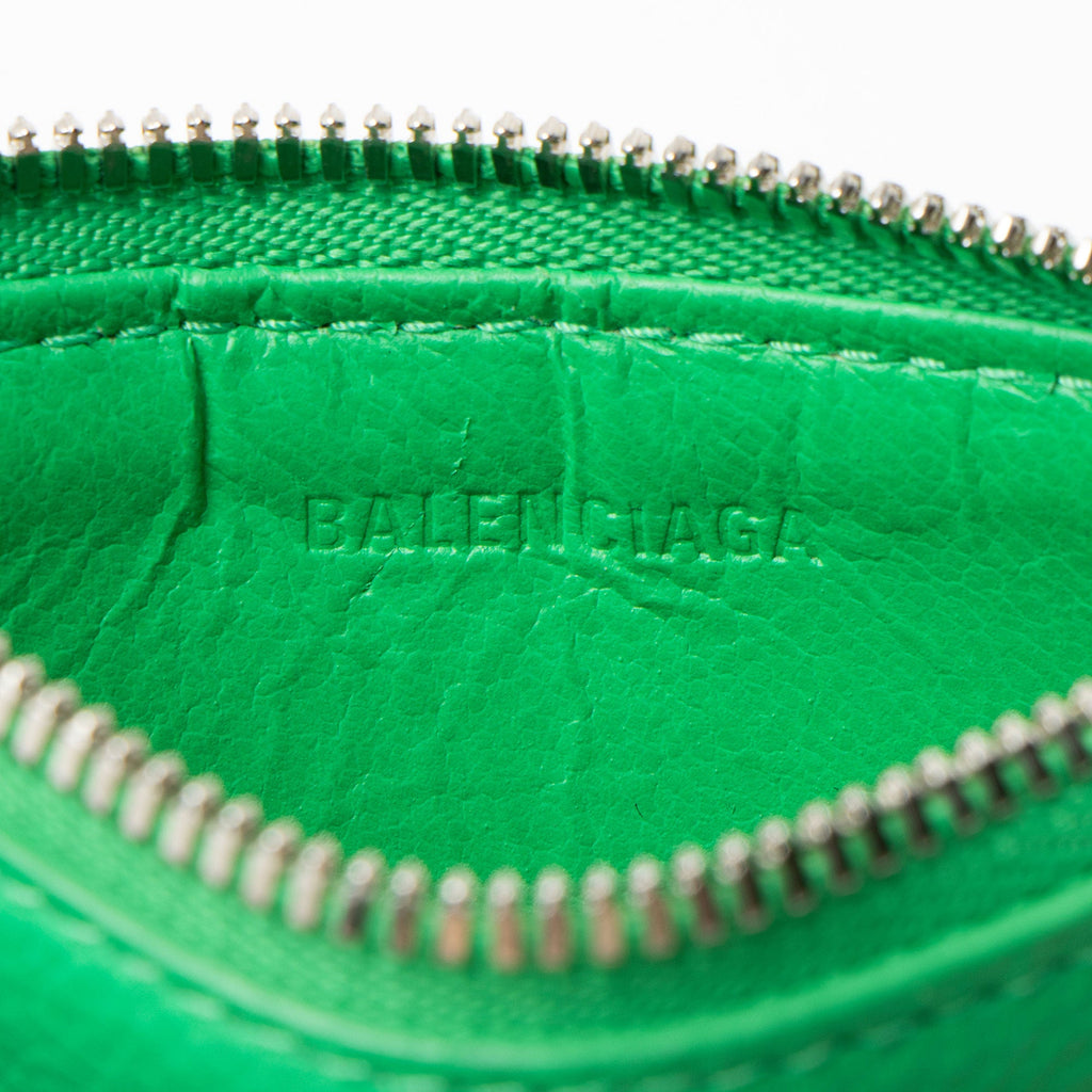 Balenciaga Leather Logo Card Holder On Strap