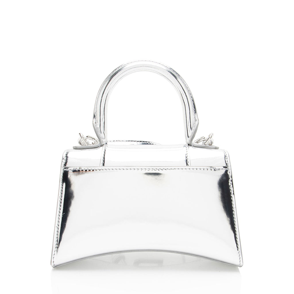 Balenciaga Metallic Calfskin Hourglass XS Top Handle