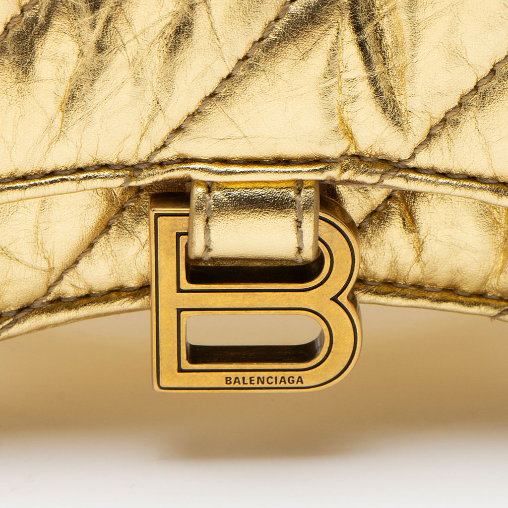 Balenciaga Metallic Quilted Calfskin Crush Mini Shoulder Bag